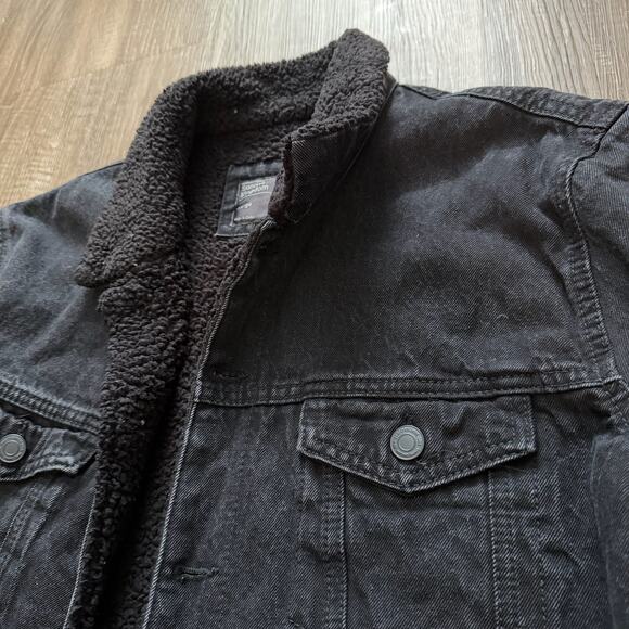 Sunrise Kingdom Sherpa-Lined Trucker Denim Jacket Mens Large - Picture 12 of 12